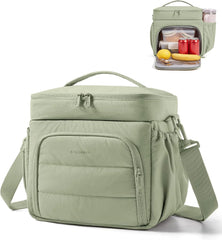BAGSMART Puffy Insulated Lunch Bag, Lightweight Large 14L Double Deck