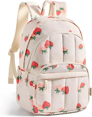 BAGSMART College Laptop Backpack,Cute Travel Backpack for Women,Quilted Computer Bookbag