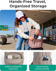 BAGSMART College Laptop Backpack,Cute Travel Backpack for Women,Quilted Computer Bookbag