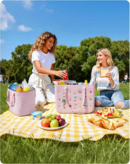 BAGSMART Beach Bag for Women, Water-resistant Rubber Tote Bag, Sandproof Vacation Essentials for Summer Swim Cruise Pool