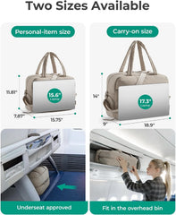BAGSMART Gym Bag for Women, Carry on Travel Duffel Bag, Water-resistant Weekender with Shoe Compartment for Gym Travel Work, Khaki, Large