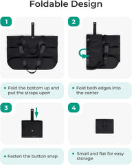 BAGSMART Tote Bag for Women, Foldable Tote Bag With Zipper Travel Shoulder Bag Handbag for Work