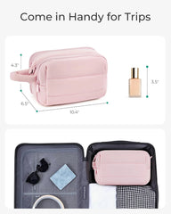 BAGSMART Travel Toiletry Bag for Women, Water-resistant, Warm Beige