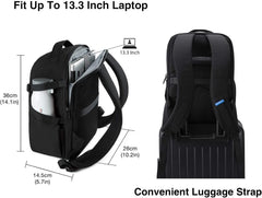 BAGSMART Small Camera Bag Backpack, DSLR SLR Camera Case Fits 13.3 Inch Laptop, Waterproof Photography Backpacks with Rain Cover Tripod Holder for Women Men, Black