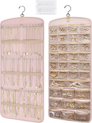 BAGSMART Hanging Jewelry Organizer, Necklace Holder Large Pink