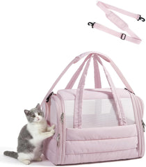 BAGSMART Cat Carrier Soft-Sided Puffy Quilted Collapsible Pet Travel Bag