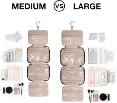 BAGSMART Toiletry Bag Travel Bag with Hanging Hook, Bonchemin Water-resistant Makeup Cosmetic Bag Travel Organizer for Accessories, Shampoo, Full Sized Container, Toiletries, Large