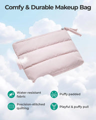 BAGSMART Small Travel Organizer, 1.6" Thin Puffy Pouch for Purse & Gym