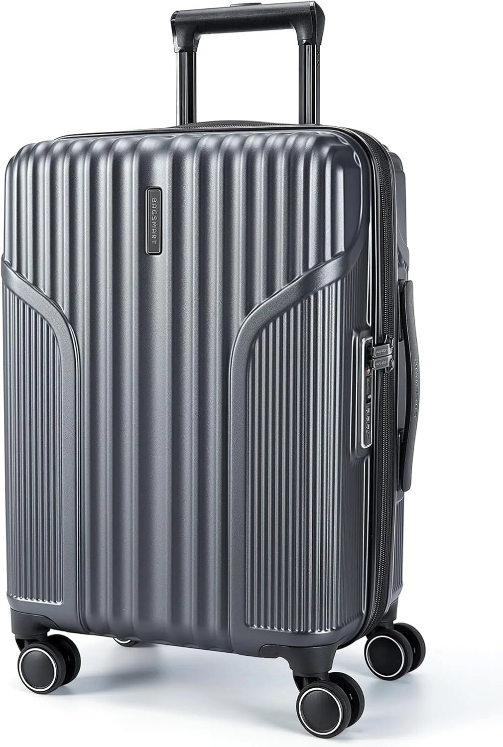 BAGSMART Expandable Carry On Luggage 22x14x9 Airline Approved, Carry-On Suitcase, Grey