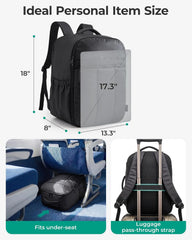 BAGSMART 35L Travel Backpack for Women & Men 17-Inch Laptop, Green