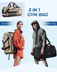 BAGSMART Gym Bag for Men, Athletic Sports Backpack Travel Hiking Duffel