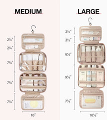 BAGSMART Toiletry Bag Hanging Travel Makeup Organizer with TSA Approved Transparent Cosmetic Bag Makeup Bag for Full Sized Toiletries, Medium-Pink