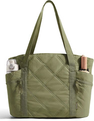 BAGSMART Crush Tote Bag for Women, 20L Puffer Work Tote with Zipper