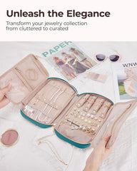 BAGSMART Jewelry Organizer Case Large Travel Jewelry Storage Bag,Teal