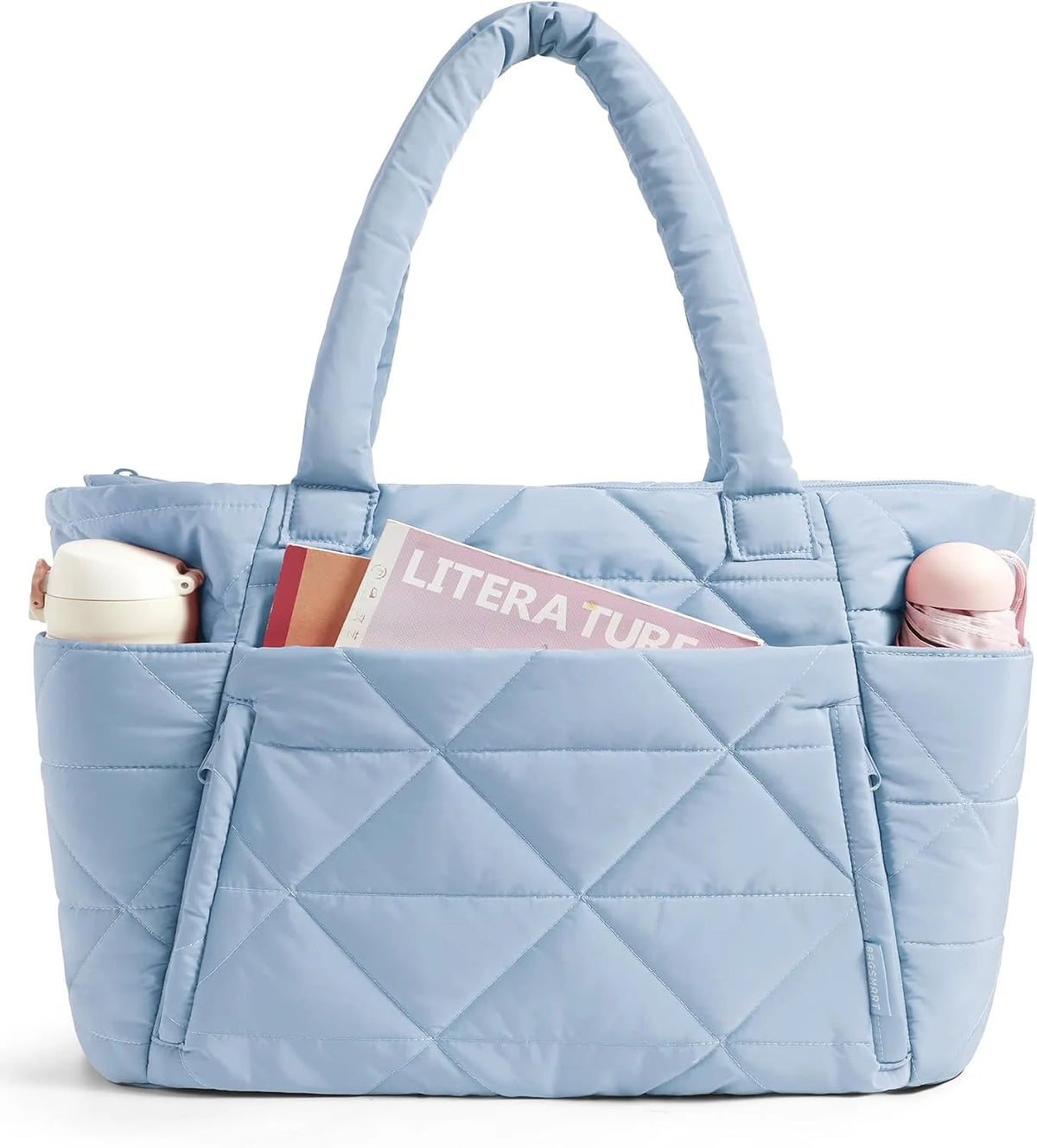 BAGSMART Tote Bag for Women, Puffer Tote Bag for Work Large Shoulder Bag