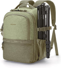 BAGSMART 2 in 1 Camera Backpack for DSLR, Fits 12.9" iPad, Olive Green