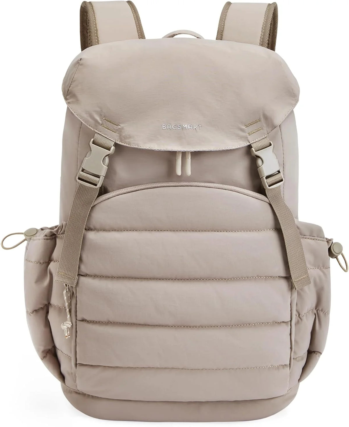 BAGSMART College Laptop Backpack, Opening Travel Backpack for Women, Outdoor Backpack for 15.6 Inch Laptop, Camel