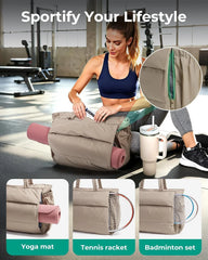 BAGSMART Yoga Pilates Tote Bag for Women with Knotted Handle, Gym Bag