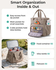 BAGSMART Puffy Insulated Lunch Bag, 13L Lightweight Tote