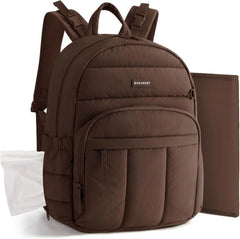 BAGSMART Baby Diaper Bag with Waterproof Pad, Coffee Brown
