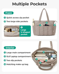BAGSMART Tote Bag for Women, 2 Set Work Tote Bag with Zipper