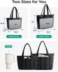 BAGSMART Expandable Tote Bag for Women, Puffer Work Tote Travel Bag