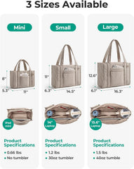 BAGSMART Boxy Tote Bag for Women, Crossbody Work Bag with Zipper