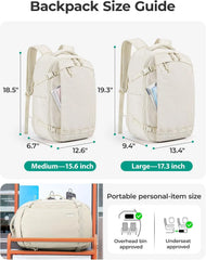 BAGSMART Travel Backpack for Women, 15.6 Inch Carry On Bag, Coffee Brown
