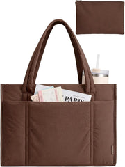 BAGSMART Puffer Tote Bag for Women, 21L/26L Work Tote Shoulder Handbag