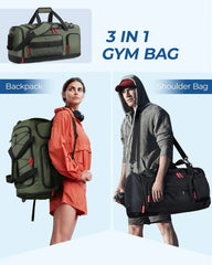 BAGSMART Gym Bag for Men, Athletic Sports Backpack Travel Hiking Duffel