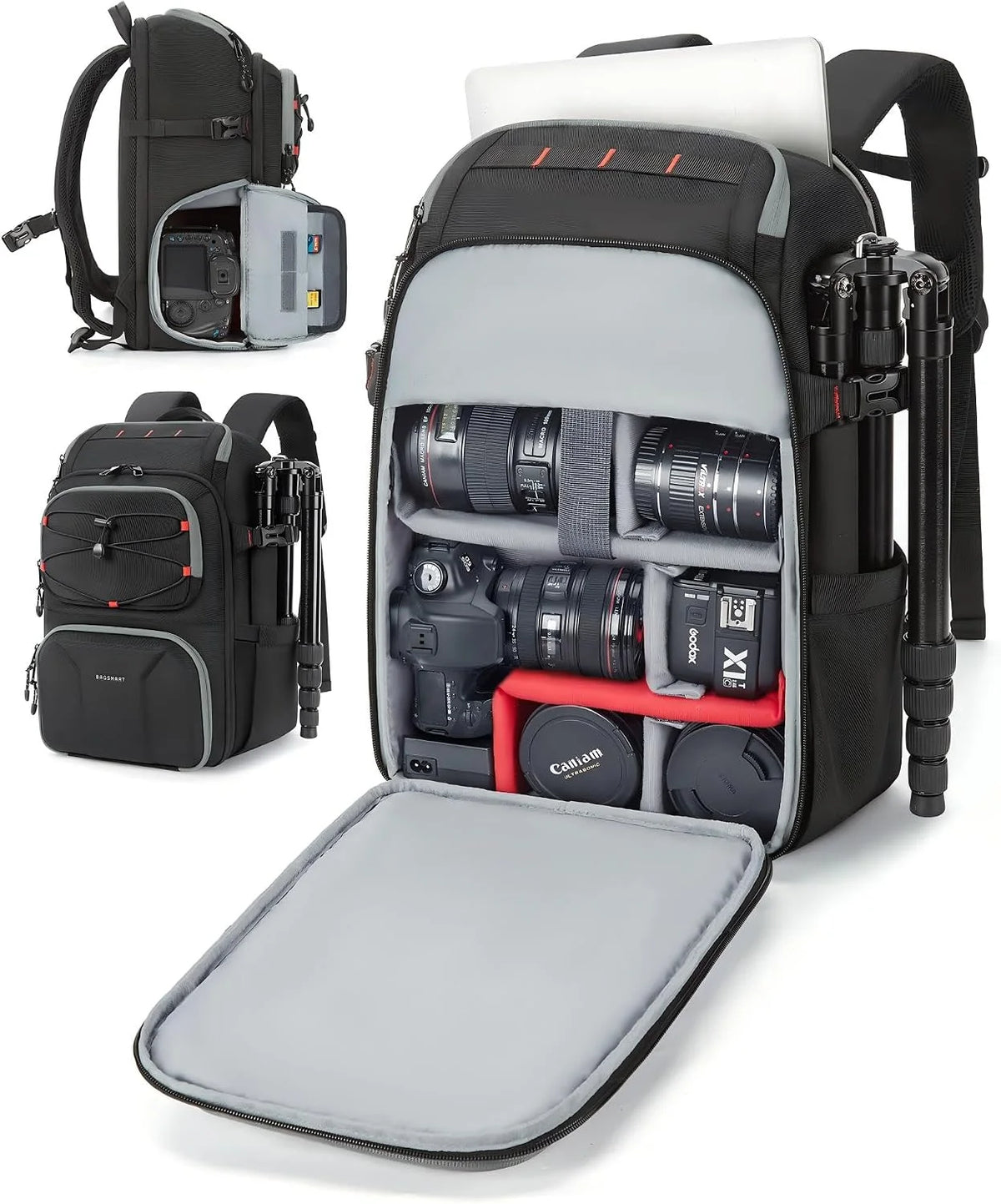 BAGSMART Camera Bag for Photographers Professional Fits up to 15.6" Laptop