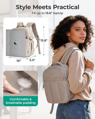 BAGSMART Camera Backpack for Women with Laptop Compartment, Coffee Brown