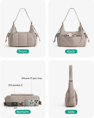 BAGSMART Crossbody Hobo Bags for Women, Small Puffer Everyday Purse