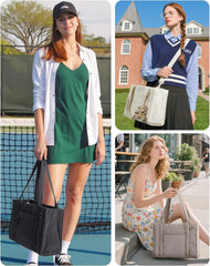 BAGSMART Boxy Tote Bag for Women, Crossbody Work Bag with Zipper