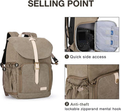 BAGSMART Camera Backpack DSLR Camera Bag Backpacks for Photographers