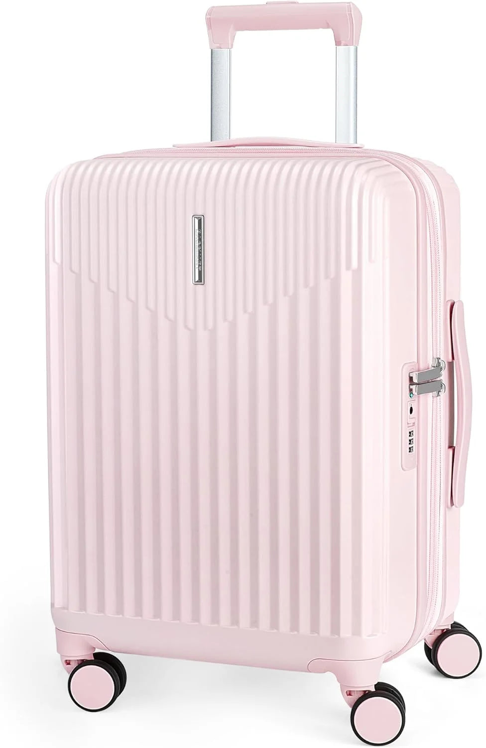 BAGSMART 20" Spinner Carry-On, PC Hardside Expandable, TSA Lock, Pink