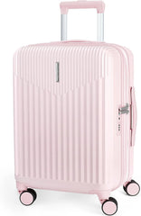 BAGSMART 20" Spinner Carry-On, PC Hardside Expandable, TSA Lock, Pink