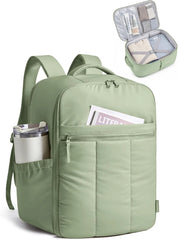 BAGSMART 35L Travel Backpack for Women & Men 17-Inch Laptop, Green