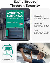 BAGSMART Carry On Luggage 22x14x9 Airline Approved, Expandable Suitcase with Wheels,Dark Blue