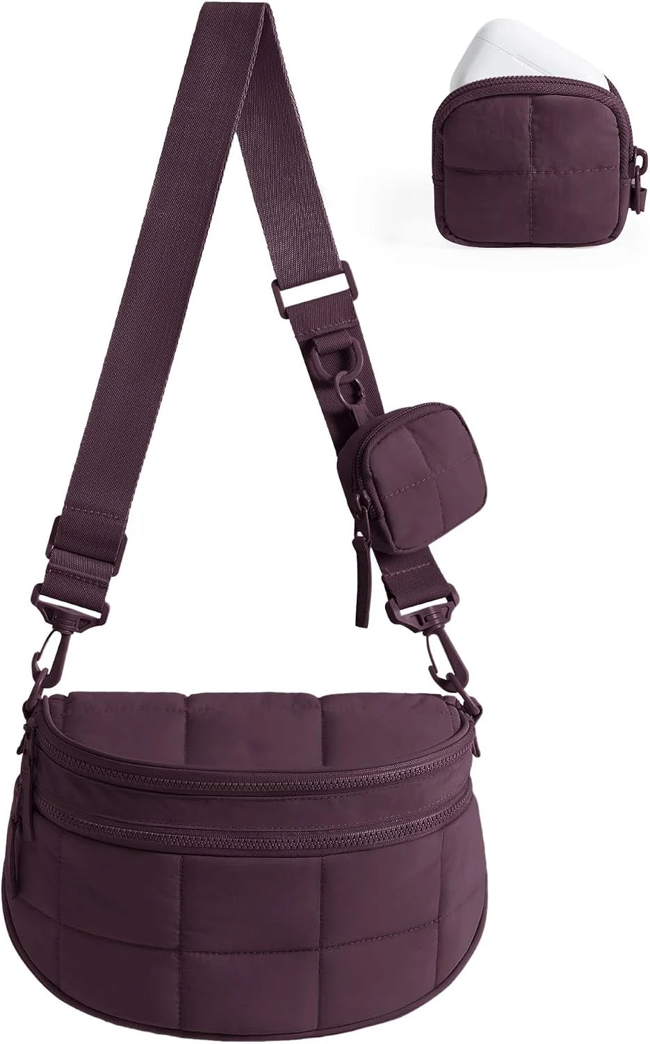 BAGSMART Crossbody Bags for Women, Puffer Cute Bum Bag with Pouch