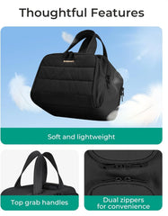 BAGSMART Travel Toiletry Bag, Crush Toiletry Bag for Women, Wide-open Puffy Toiletry Bags for Traveling, Large Travel Cosmetic Makeup Bag Organizer for Accessories,Toiletrie (Misty Teal)