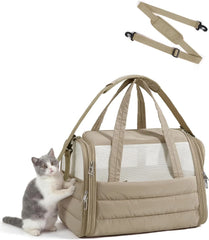 BAGSMART Cat Carrier Soft-Sided Puffy Quilted Collapsible Pet Travel Bag