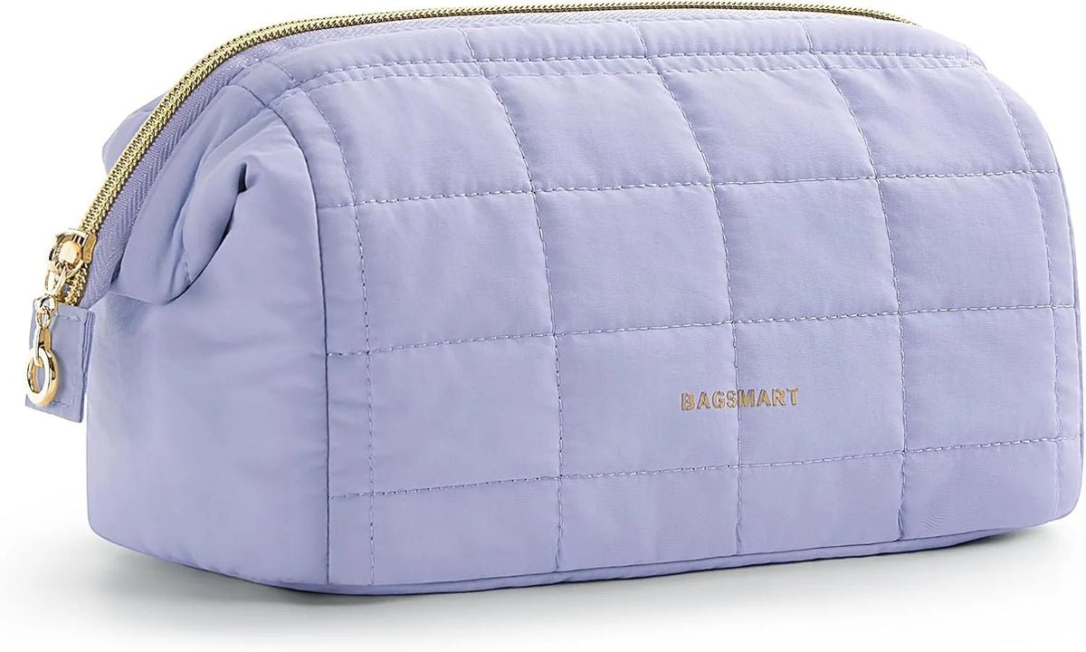 BAGSMART Makeup Bag Travel Toiletry Bag, Zipper Pouch, Lavender Purple