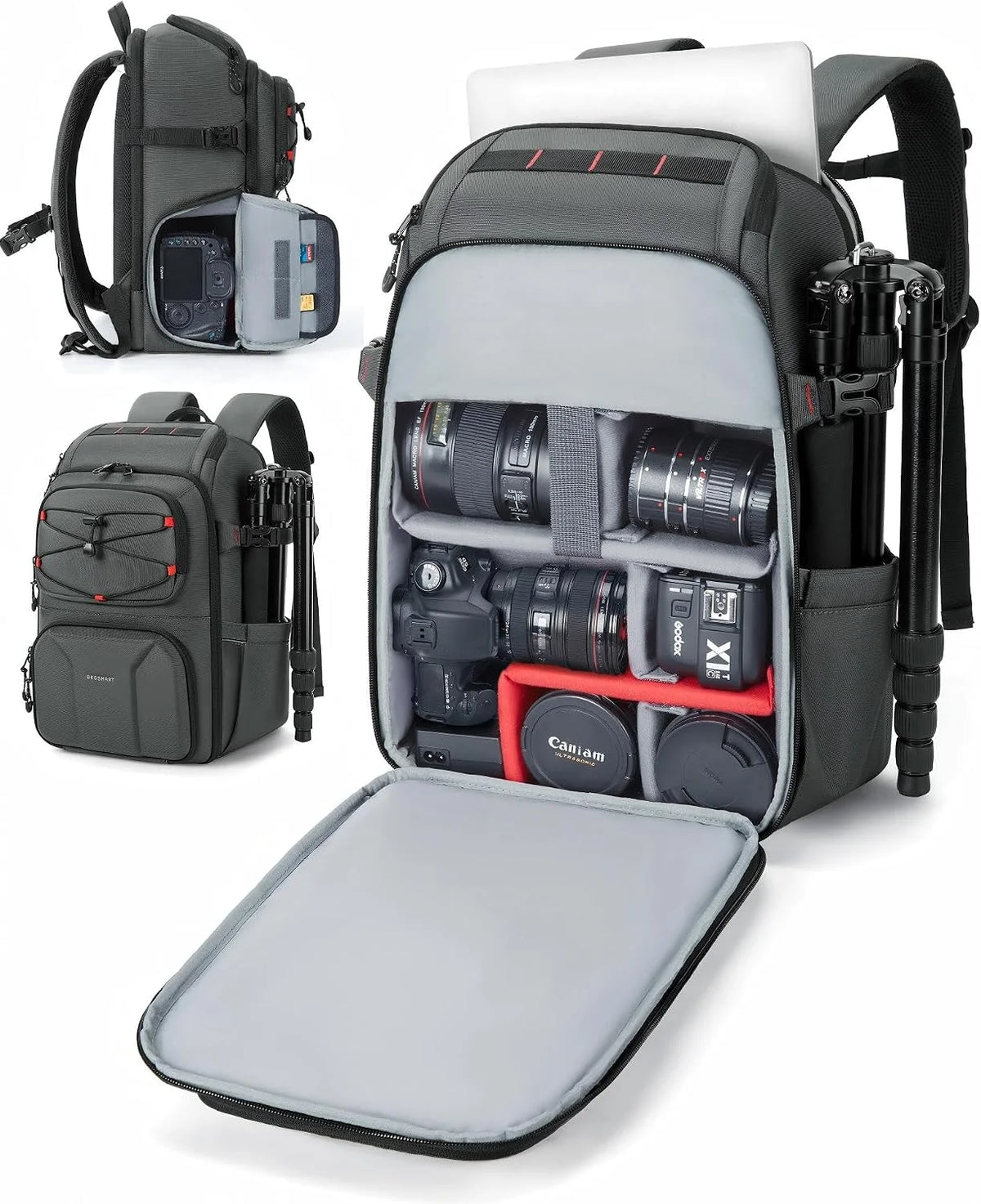 BAGSMART Camera Bag for Photographers Professional Fits up to 15.6" Laptop
