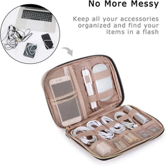 BAGSMART Large Electronics Travel Organizer Case for Women, Pink