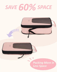 BAGSMART Compression Packing Cubes for Travel, 6/5/4set Lightweight Packing Organizers, Summer Travel Essentials Suitcase Organizer Bags Set