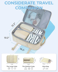 BAGSMART 37L Expandable Travel Backpack Compression Carry On Daypack