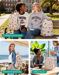 BAGSMART College Laptop Backpack,Cute Travel Backpack for Women,Quilted Computer Bookbag