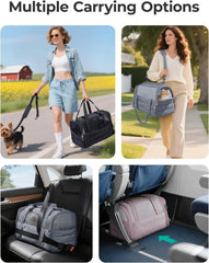 BAGSMART Cat Carrier Soft-Sided Puffy Quilted Collapsible Pet Travel Bag