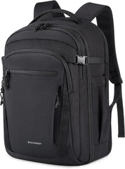 BAGSMART Travel Backpack for Men Women, Carry On Backpack Flight Approved TSA Friendly with USB Charging Hole Lightweight Weekender Bag Casual Daypack 17.3 Inch Laptop Business Work Backpack, Black